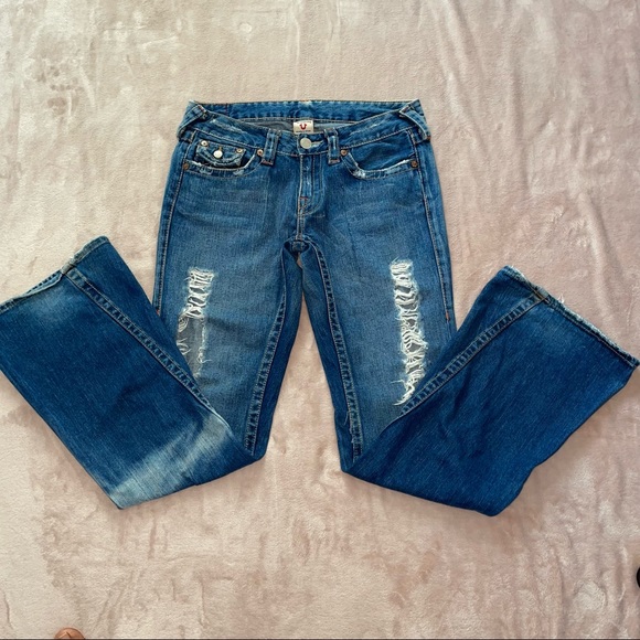 True religion distressed wide leg jean size 29 - Picture 2 of 13